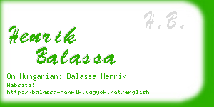 henrik balassa business card